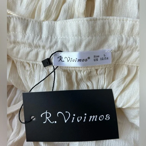 Cream Halter Flowy Sun Dress with Polka Dot Overlay - Picture 5 of 5